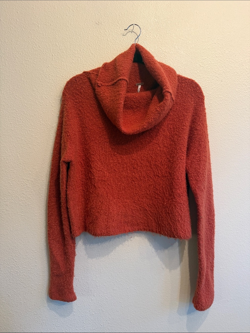 Free People Rusty Orange Cowl Neck Sweater